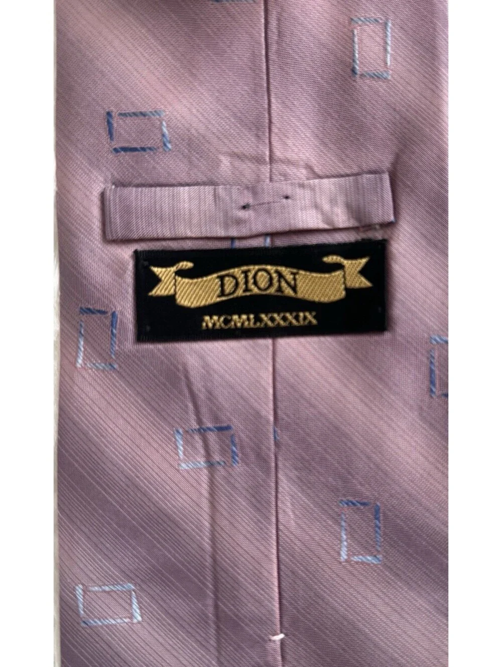 Dion 100% Italian Silk Tie Pink Geometric Pattern Handcrafted in Canada